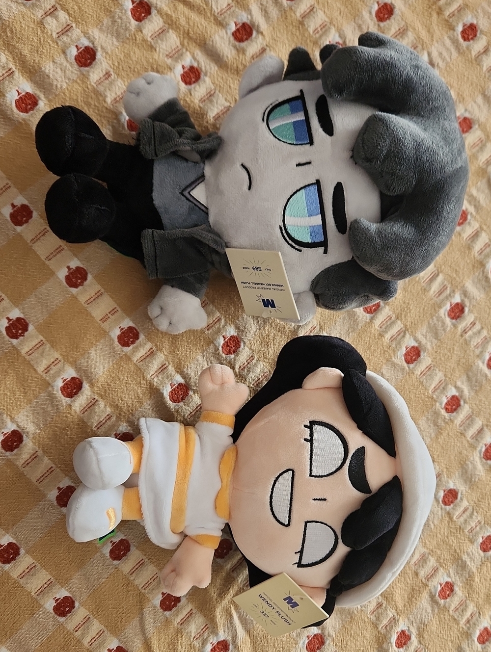 Plush Character Duo — Gray & Cream Soft Stuffed Toys